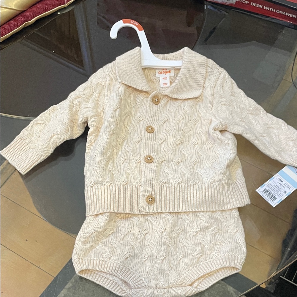 Carter's Cream Cable Knit Baby Set
